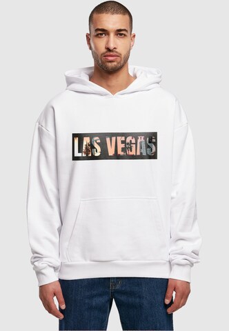 Merchcode Sweatshirt 'Las Vegas' in Wit: voorkant