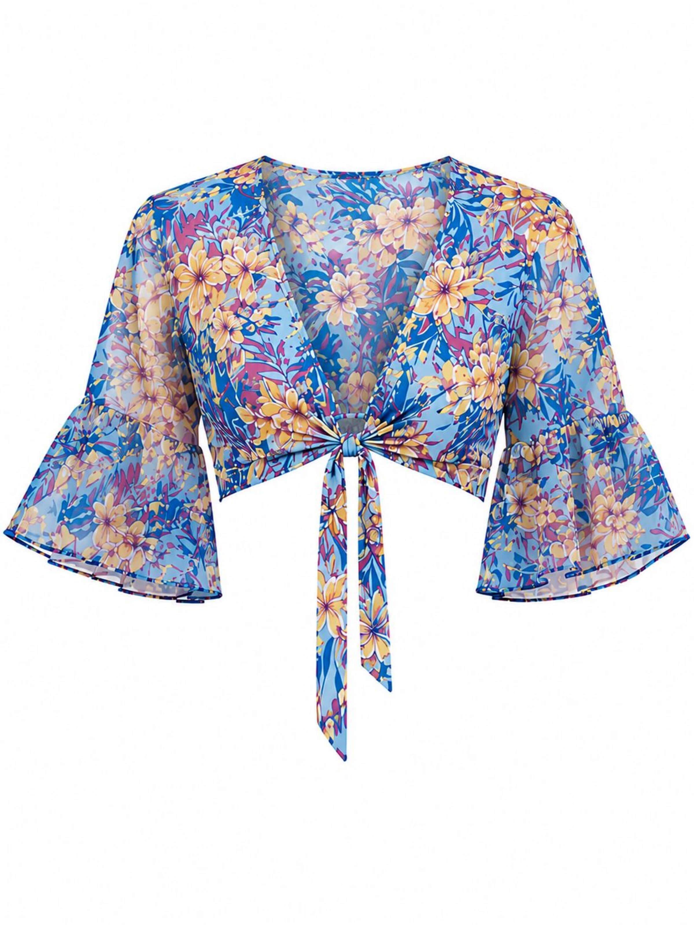 Hobo Sapiens - Top 'Priya crop top' en azul: frente