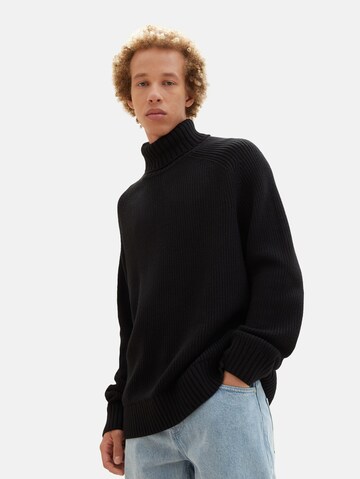 TOM TAILOR DENIM Pullover in Schwarz