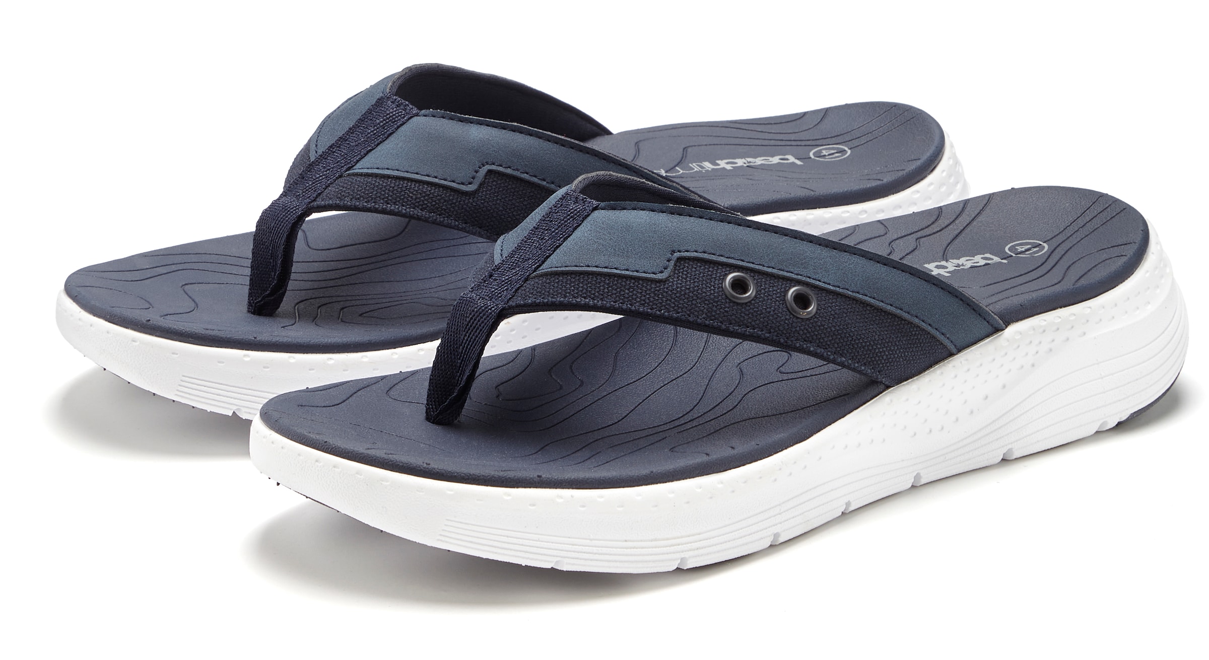 BEACH TIME T-Bar Sandals in Blue