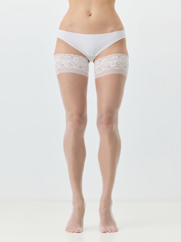 C&City Stockings with garters in White