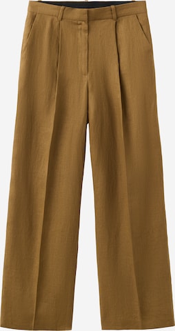 MANGO Wide leg Pressveckad byxa 'Tempoli' i grön: framsida