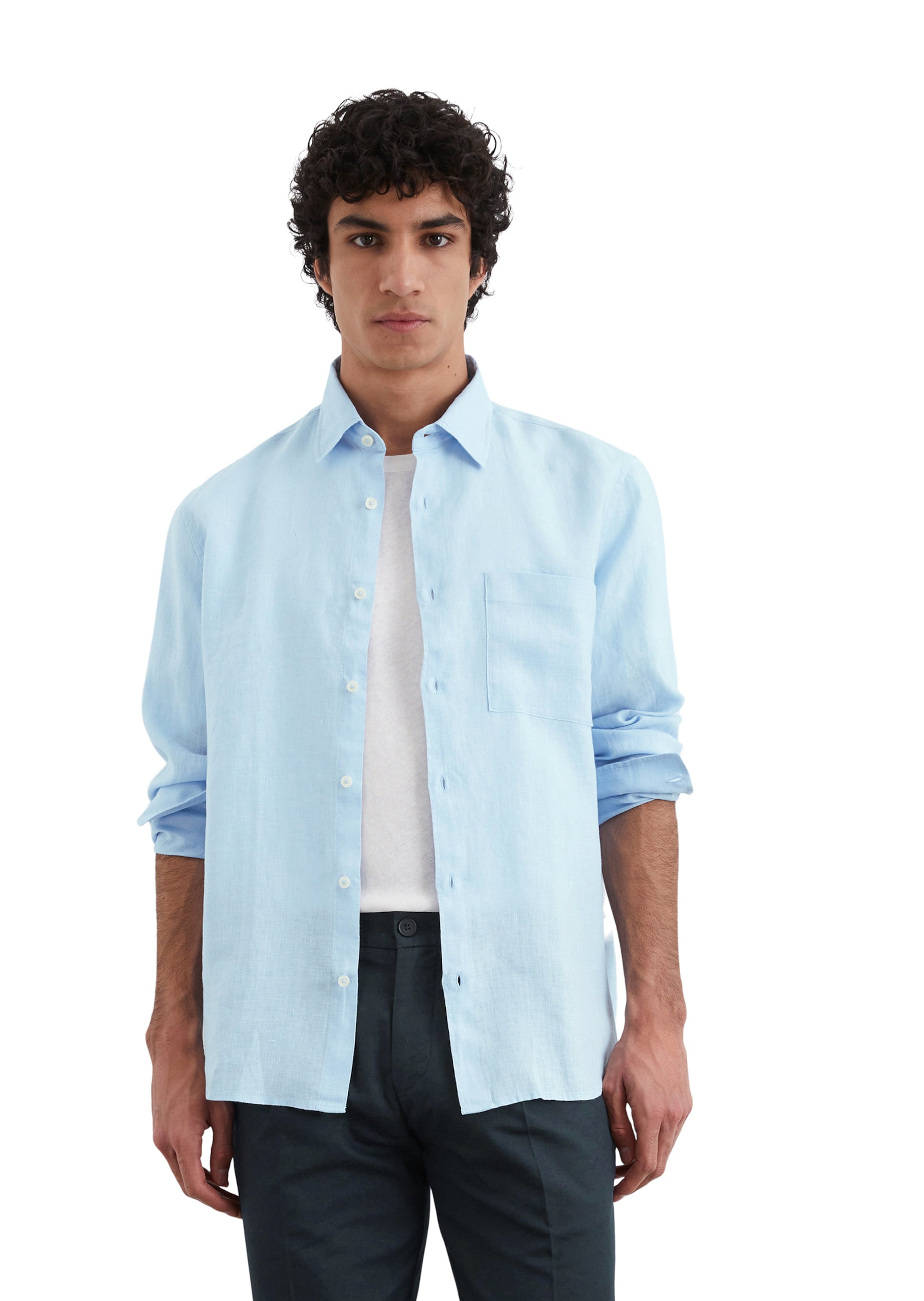 Marc O'Polo Rovný strih Košeľa - Modrá: predná strana