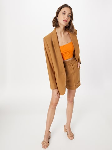 SECOND FEMALE Regular Pleated Pants 'Disa' in Brown