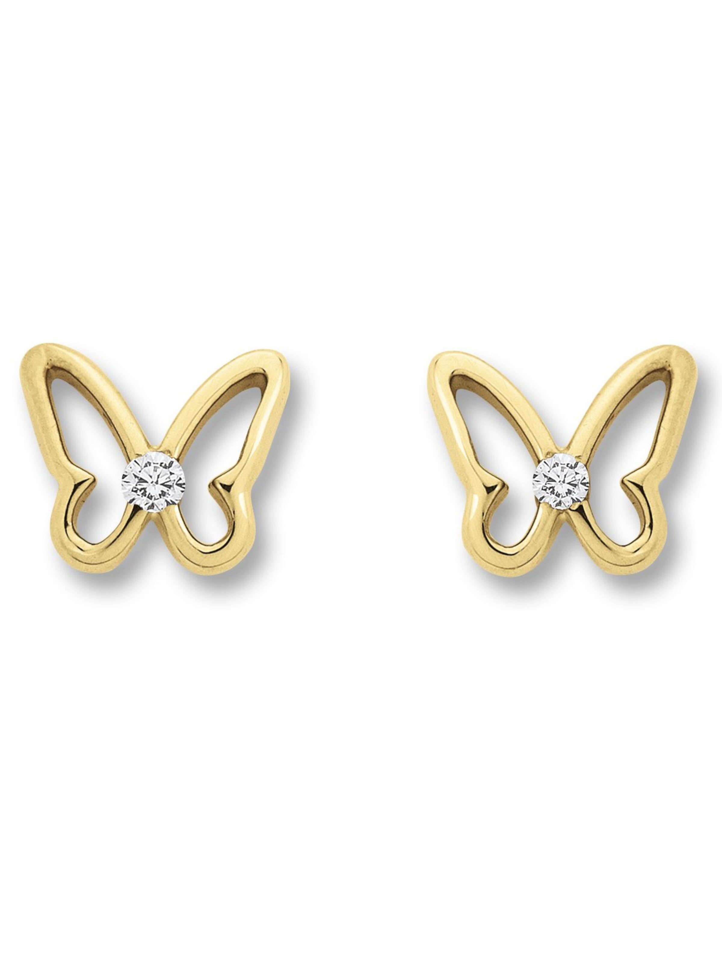 ONE ELEMENT Ohrringe 'Schmetterling' in Gold: Vorderseite