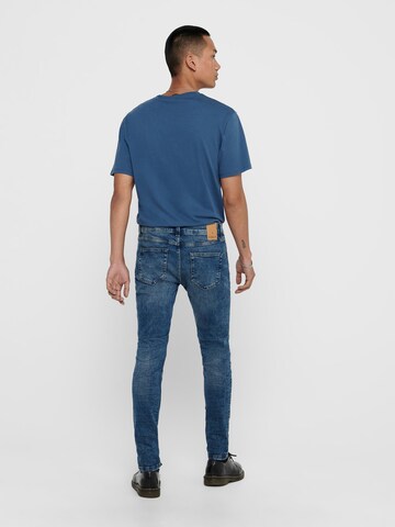 Coupe slim Jean Only & Sons en bleu