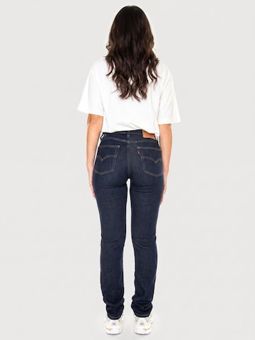 LEVI'S ® Luźne Jeansy '724 High Rise Straight Blue Wave Rinse Dark Indigo Worn In' w kolorze niebieski