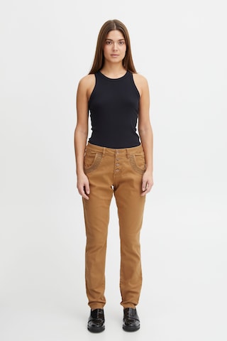 PULZ Jeans Slim fit Pants 'Melina' in Brown