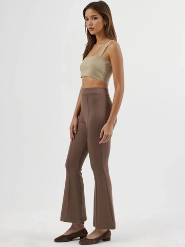 Hiccup - Flared Calças em castanho