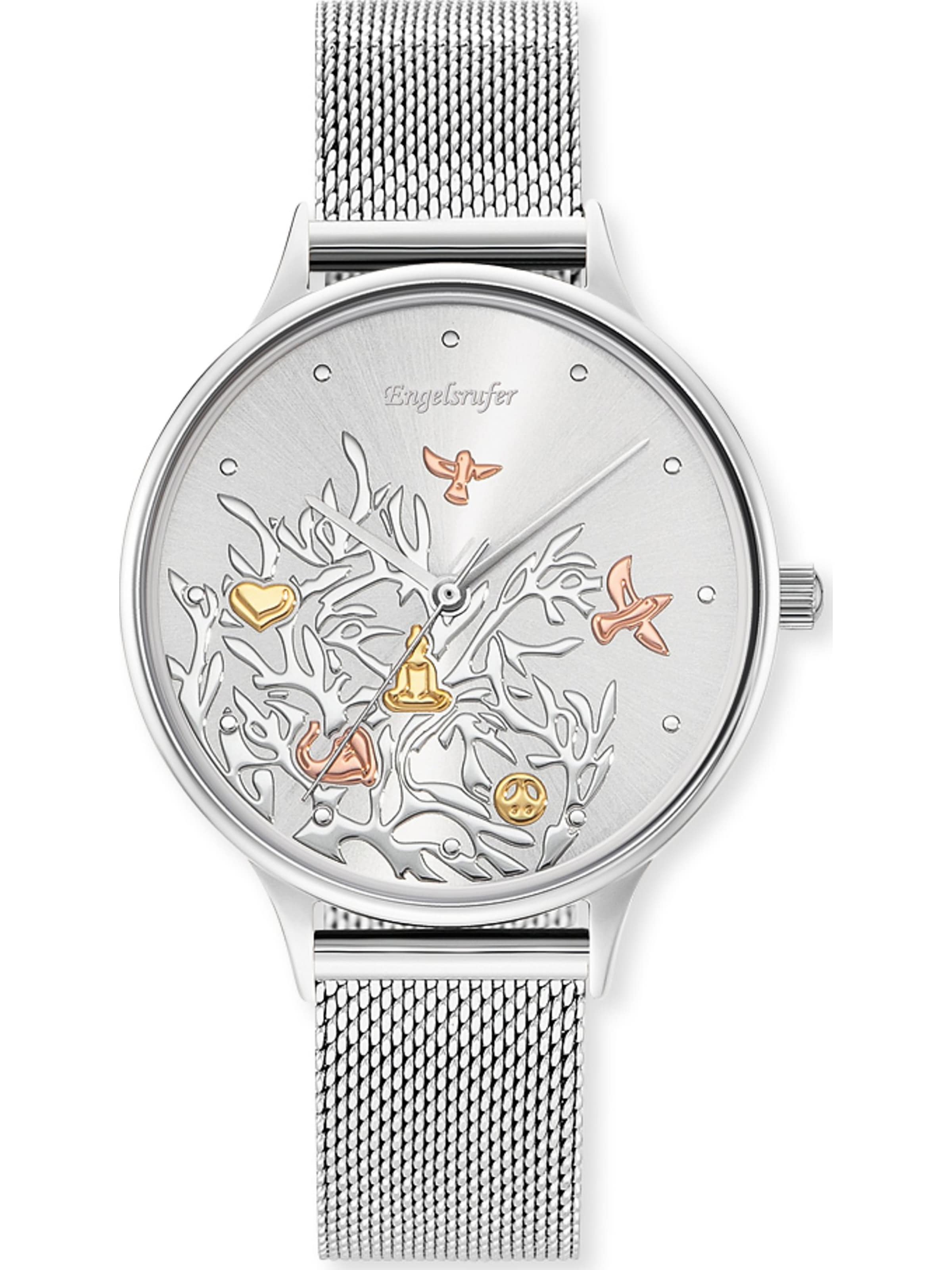 Engelsrufer Quarzuhr 'Lebensbaum Trico, Erwa-Tree01-MS-MS' in Silber: Vorderseite