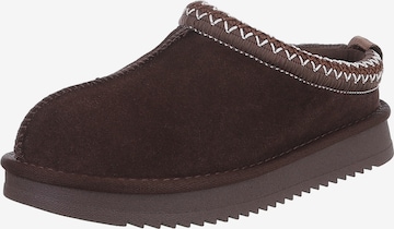 Ital-Design Pantolette in Braun: Vorderseite