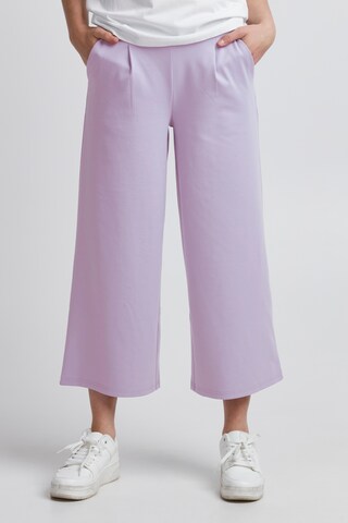 Wide Leg Pantalon à pince 'KATE' ICHI en violet : devant