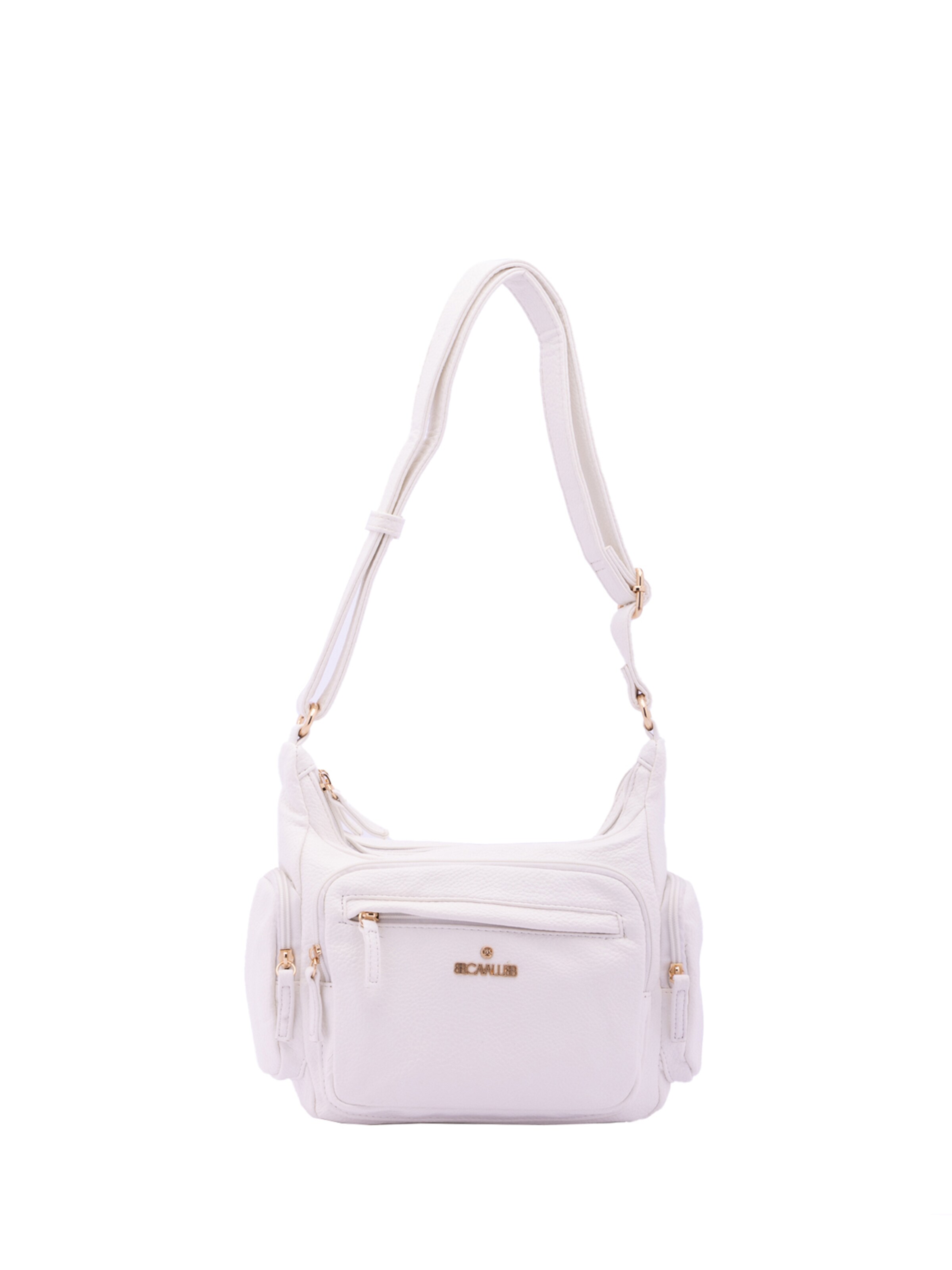 Borsa a spalla 'Borsa a Spalla Donna B Cavalli Ecopelle Zip' di B. Cavalli in bianco: frontale