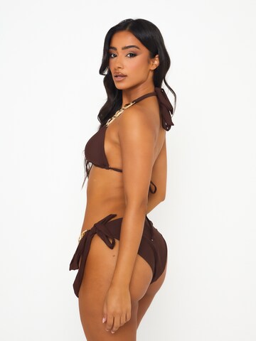 Moda Minx Triangel Bikinitop 'Boujee' in Bruin