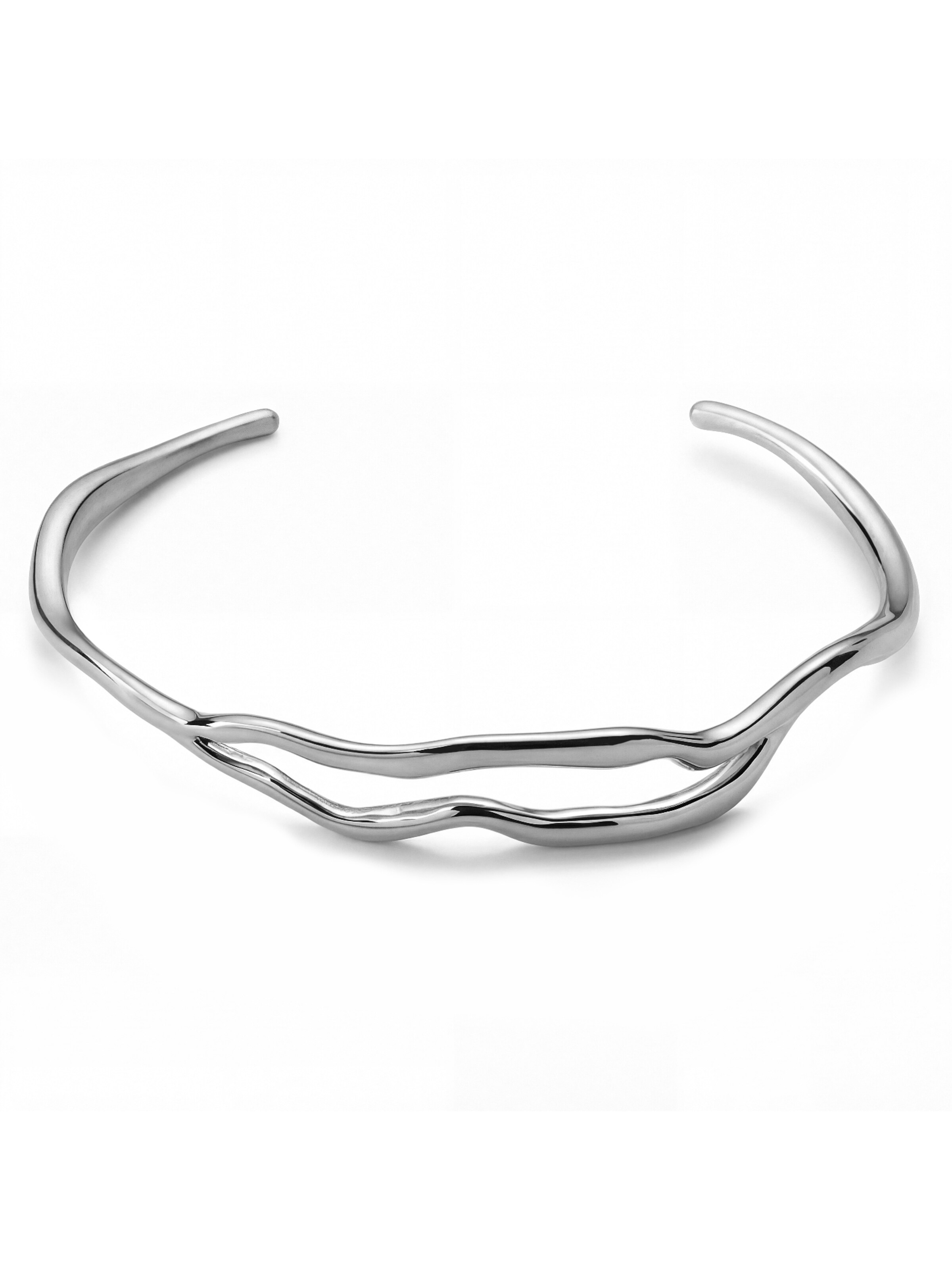 Sidegren Bracelet 'Molten' in Silver: front