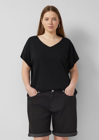 QS T-Shirt in Schwarz: Vorderseite