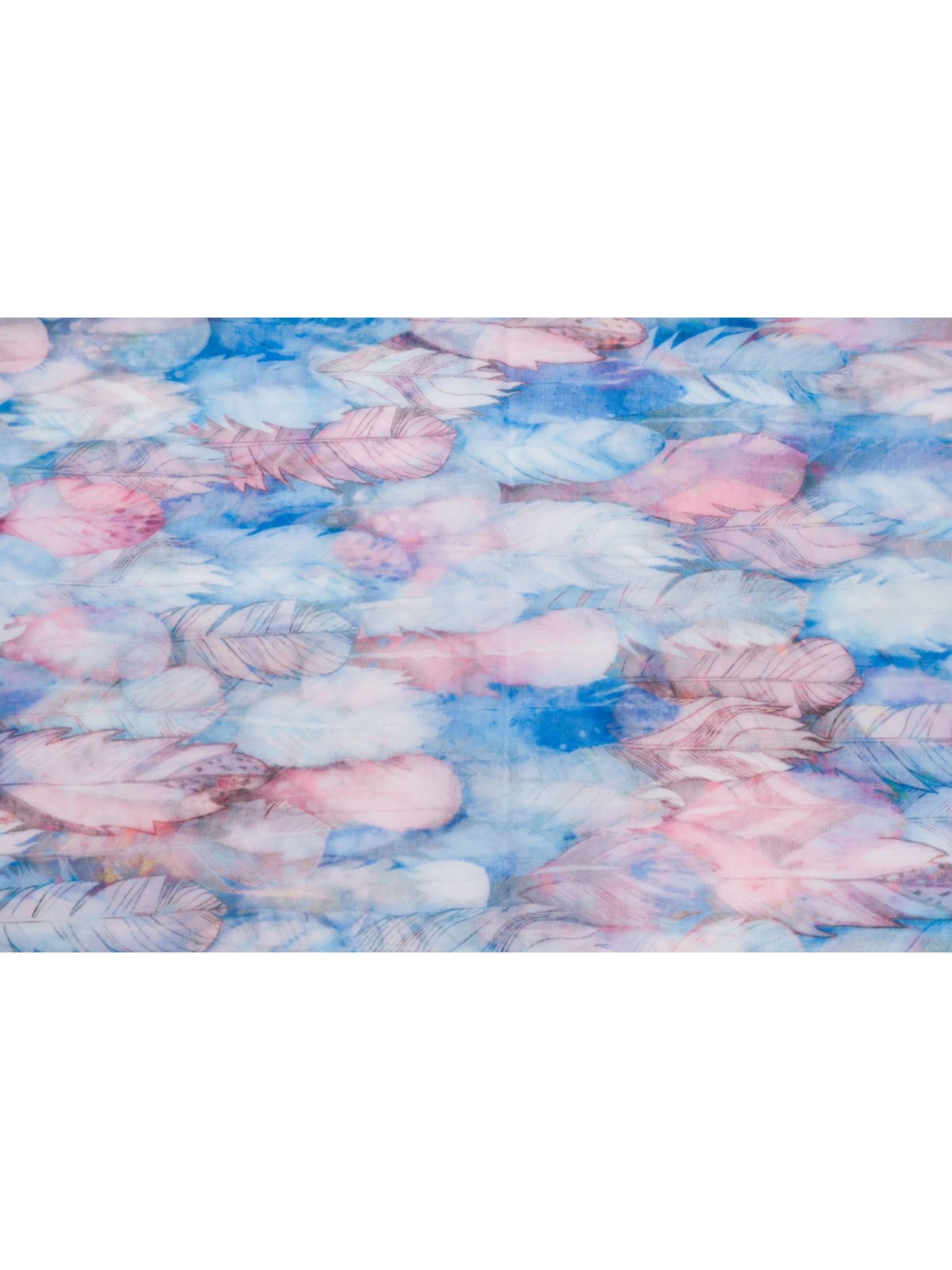 styleBREAKER Loop scarf 'Loop mit bunten Federn' in Blue