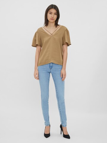 VERO MODA Bluse 'Anny' in Braun