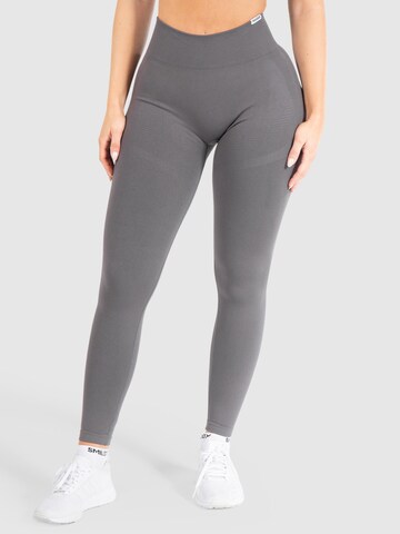 Smilodox Skinny Leggings ' Solid Scrunch ' in Grey: front