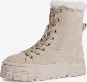 TAMARIS Lace-Up Ankle Boots in Beige: front