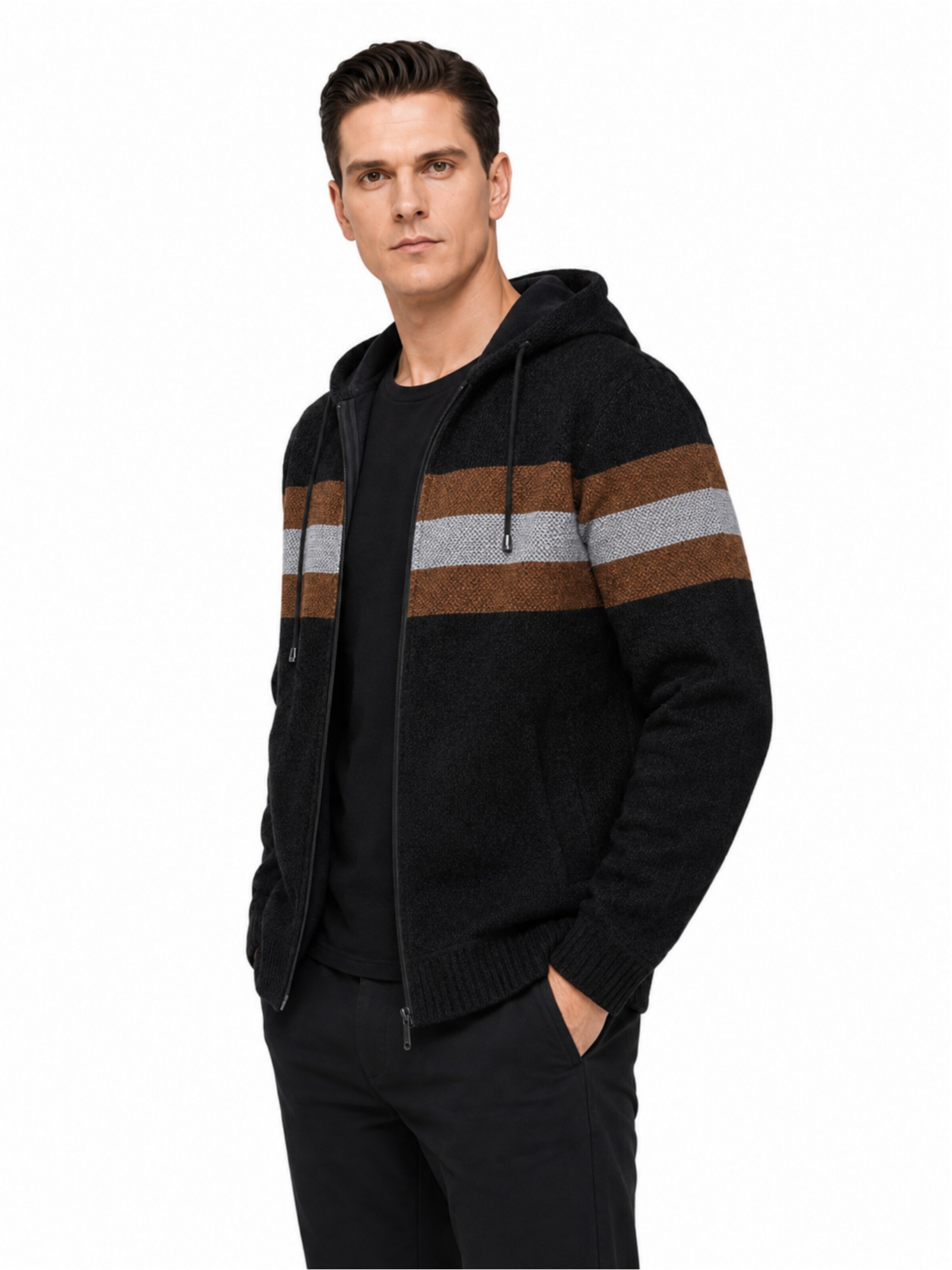 ALLTHEMEN Strickjacke 'Flausch'‌‌‌ in Schwarz