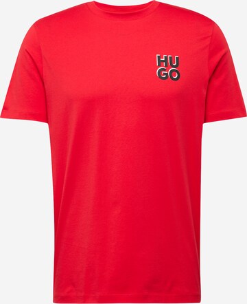 HUGO Тениска 'Dimoniti' в червено: отпред