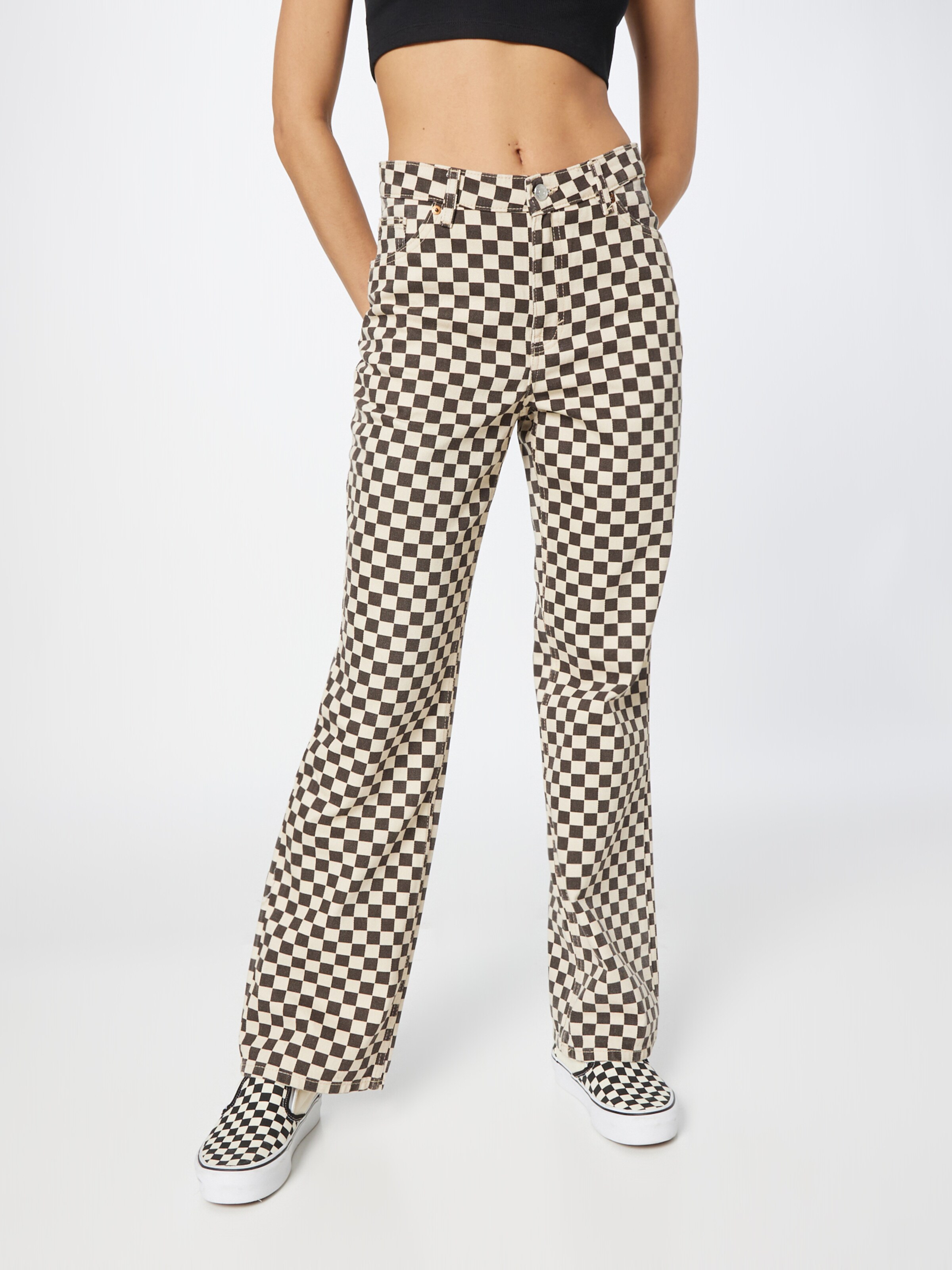 パンツ andmary Monica check loose pants beige Monica check loose pants color beige/black ¥13200-tax in 赤の