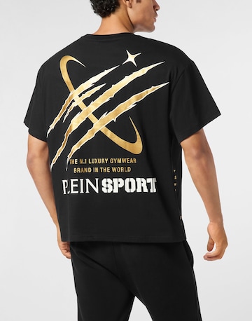 Plein Sport - Camiseta 'Scratch' en negro: frente