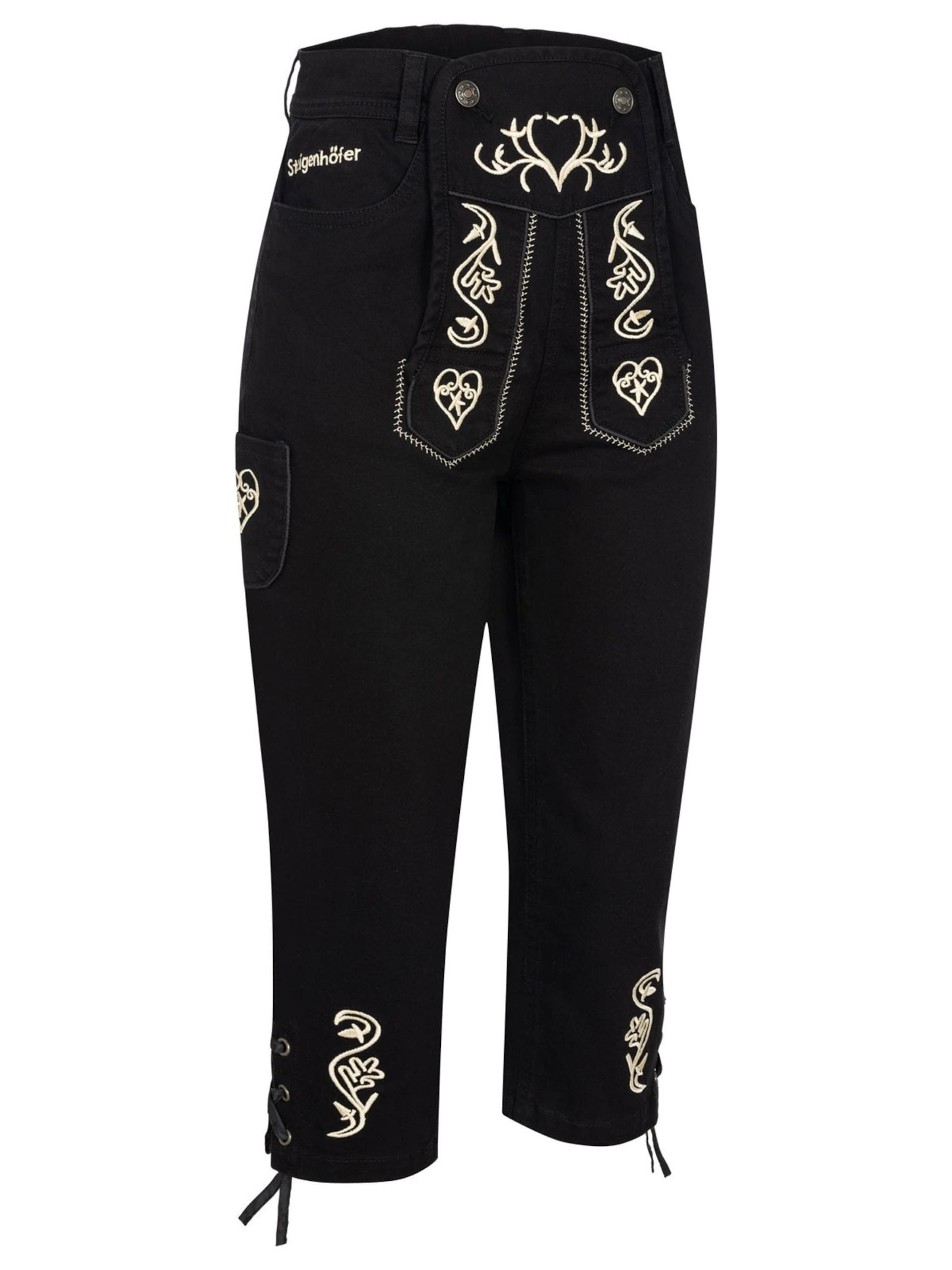 Steigenhöfer Regular Traditional Pants 'Ida' in Black: front