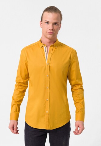 Felix Hardy Slim fit Button Up Shirt in Yellow: front