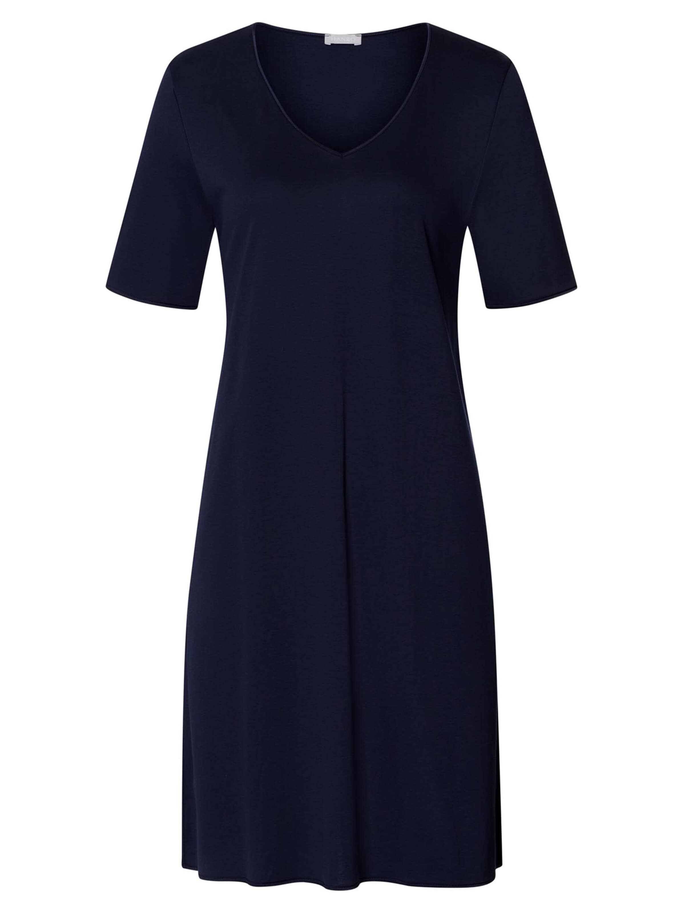 Hanro Nightgown 'Cotton Silk' in Blue: front