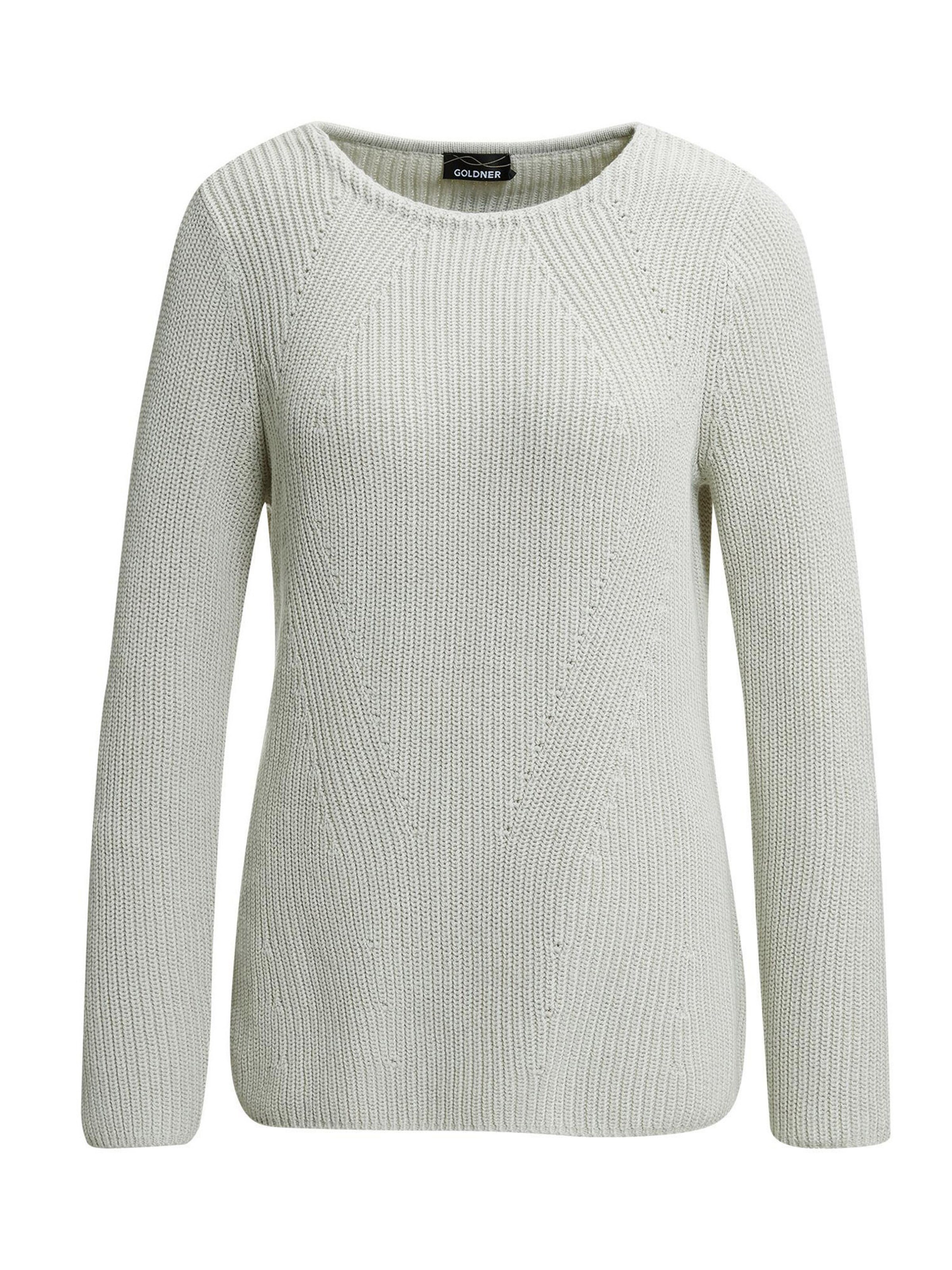 Goldner Pullover in Grau: Vorderseite