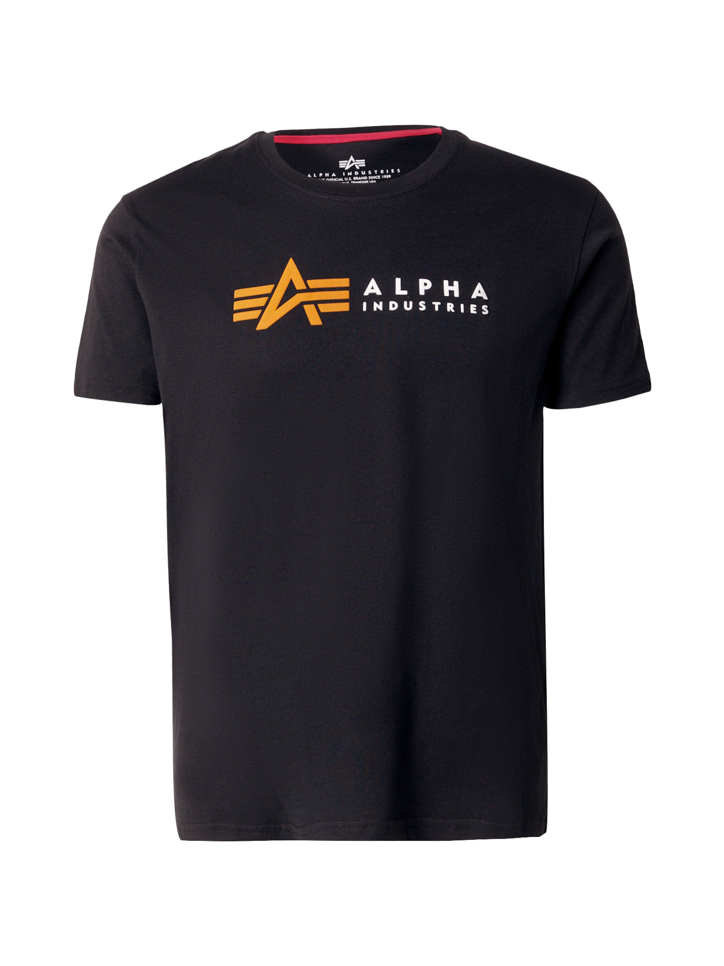 ALPHA INDUSTRIES Футболка в Черный: спереди