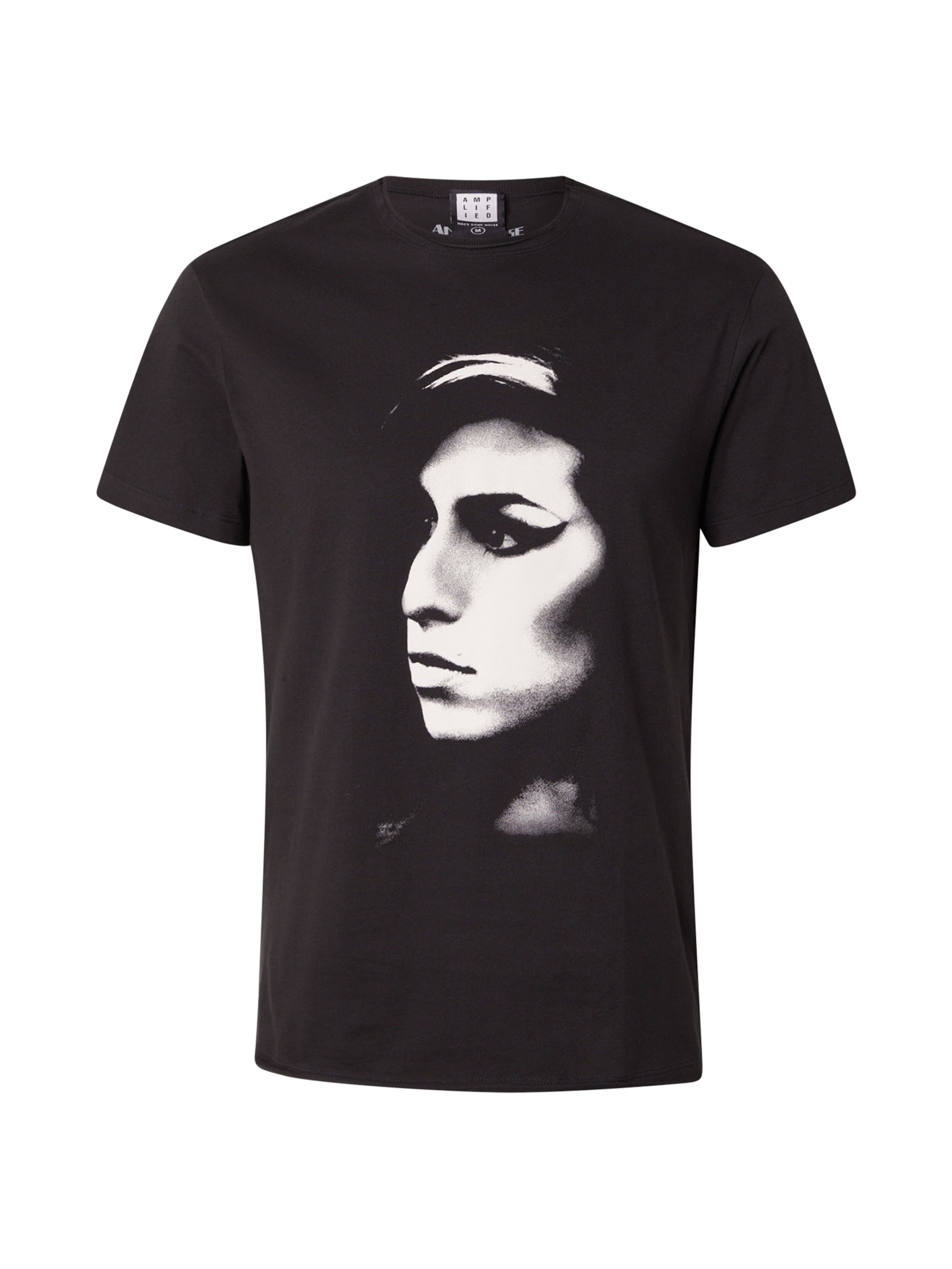AMPLIFIED Shirt 'AMY WINEHOUSE' in Zwart: voorkant