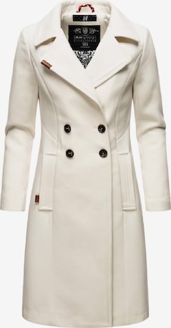 NAVAHOO Between-Seasons Coat 'Wooly' in White: front