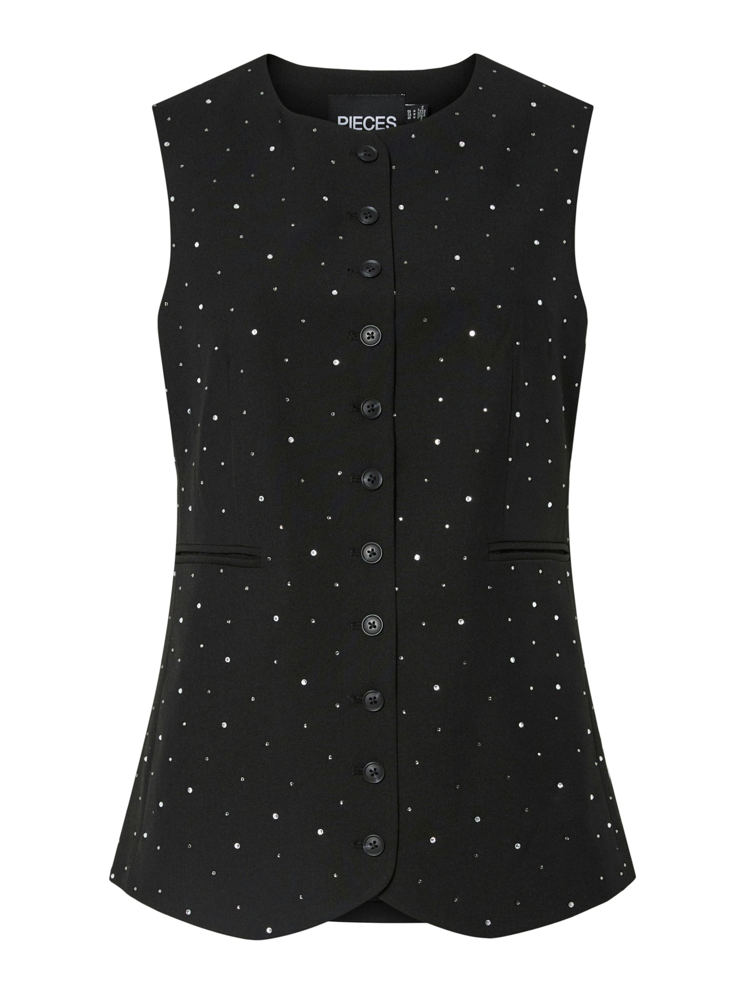 Gilet de costume PIECES en noir : devant