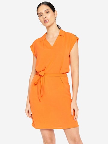 LolaLiza - Vestido camisero en naranja: frente