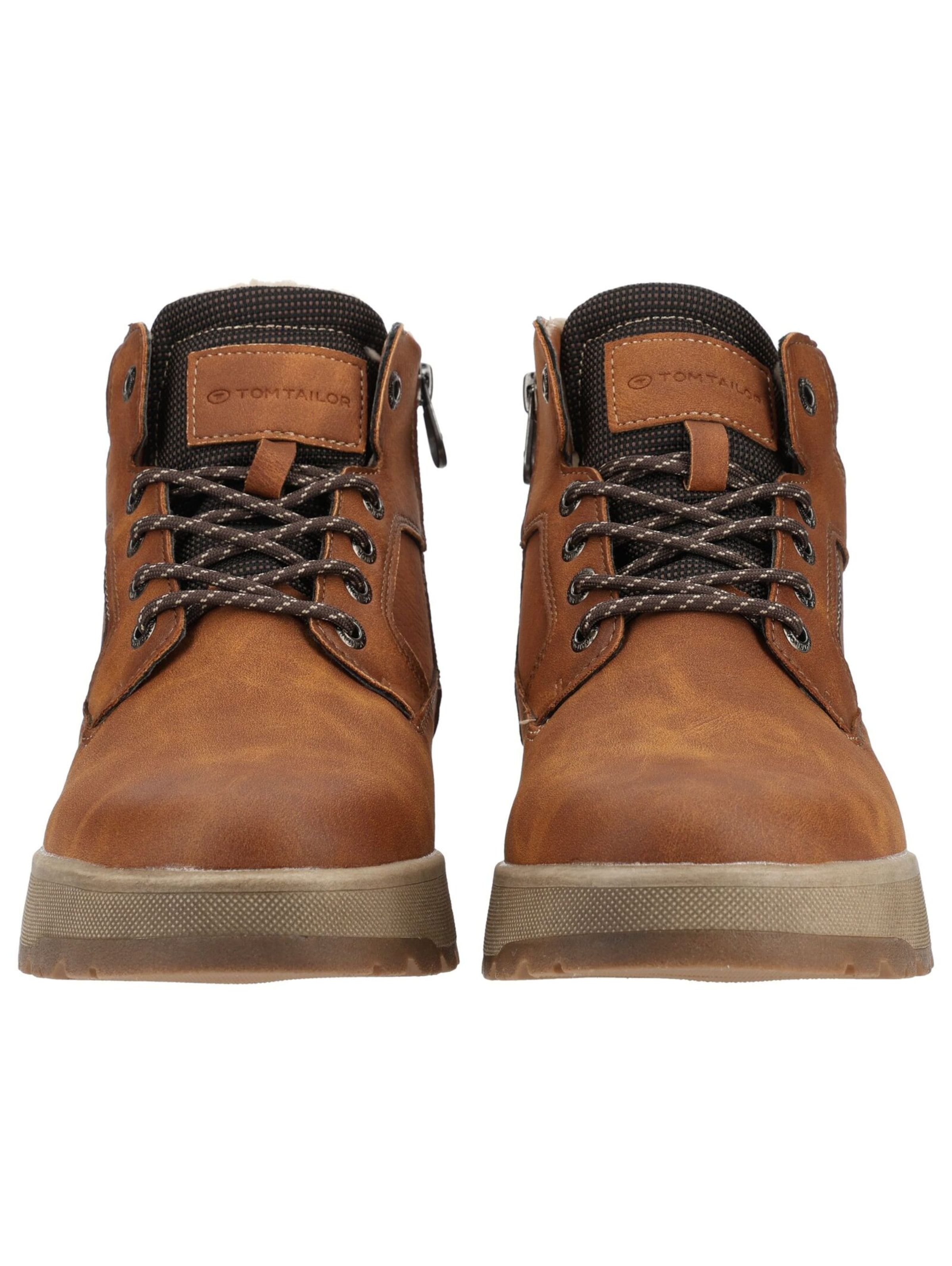 TOM TAILOR Lace-Up Boots in Brown