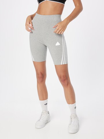 ADIDAS SPORTSWEAR Skinny Sportbyxa 'Future Icons 3-Stripes Bike' i grå: framsida