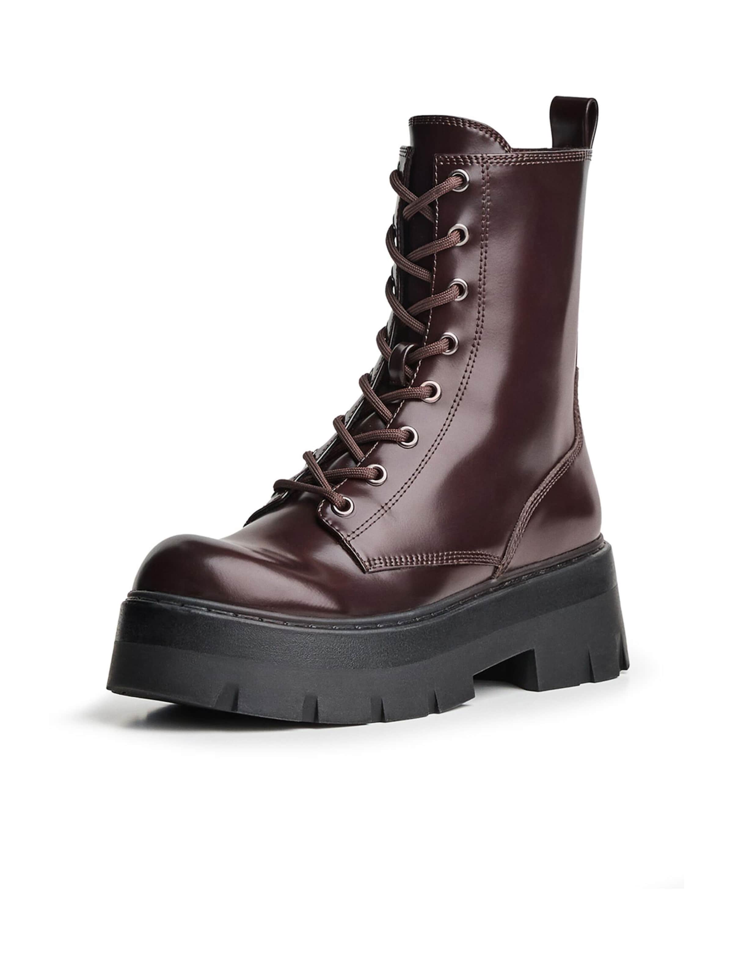 Bershka Schnürstiefelette in Rot: Vorderseite