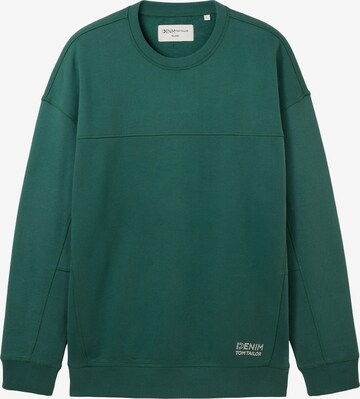 Sweat-shirt TOM TAILOR DENIM en vert : devant