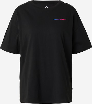CONVERSE Oversized shirt 'SOUNDWAVES' in Zwart: voorkant