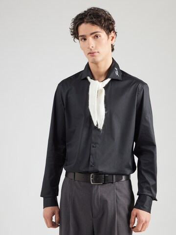 Karl LagerfeldRegular Fit Košulja - crna boja: prednji dio