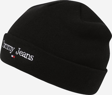 Tommy Jeans Beanie in Black: front