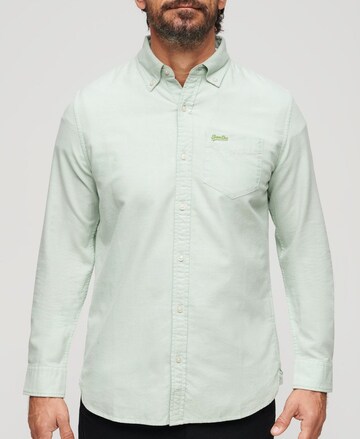 Superdry Regular fit Button Up Shirt in Green: front