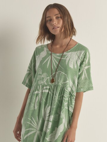 Apricot Palm Print Cocoon Dress ' ' in Grün