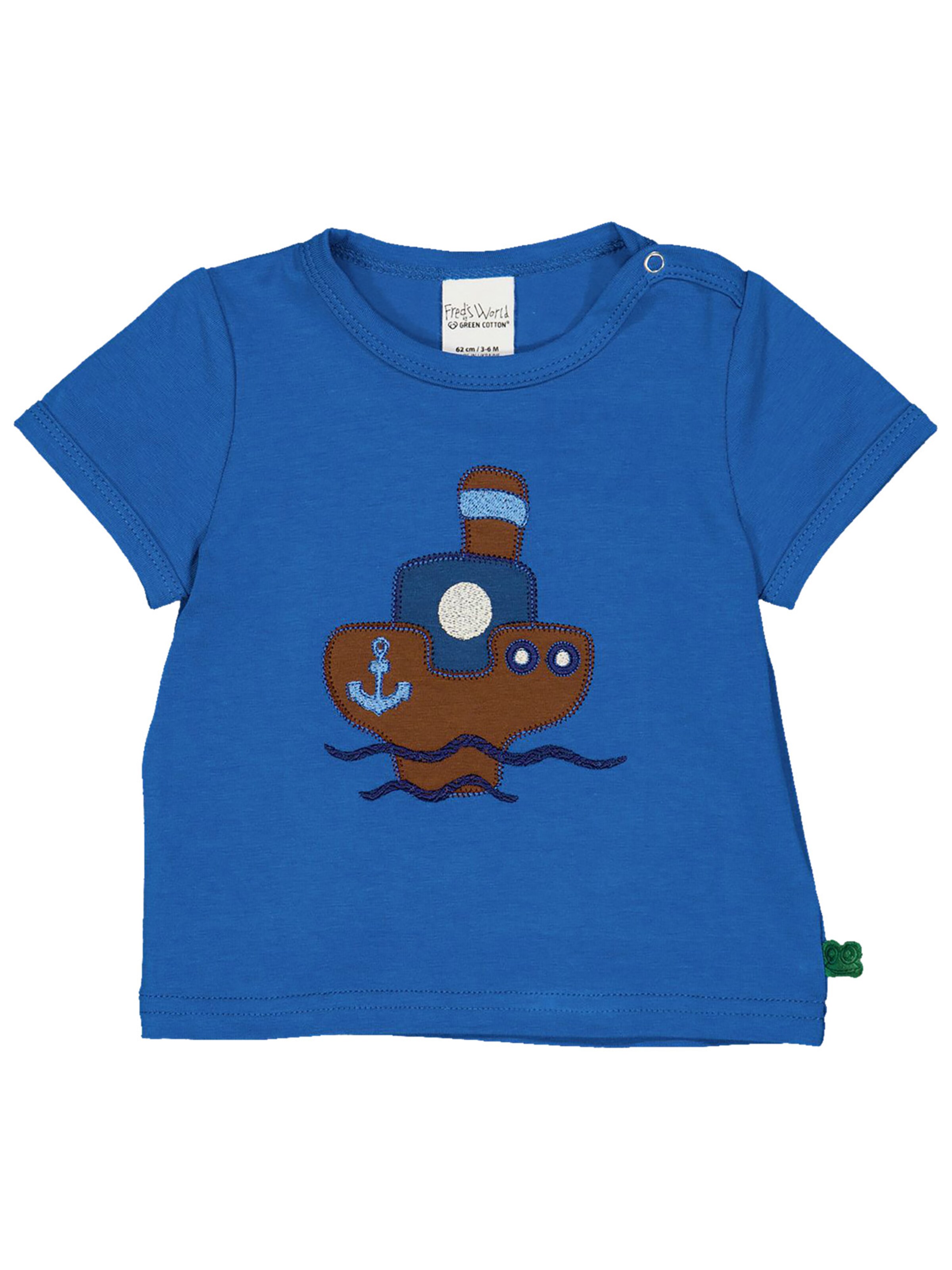T-Shirt Fred's World by GREEN COTTON en bleu : devant
