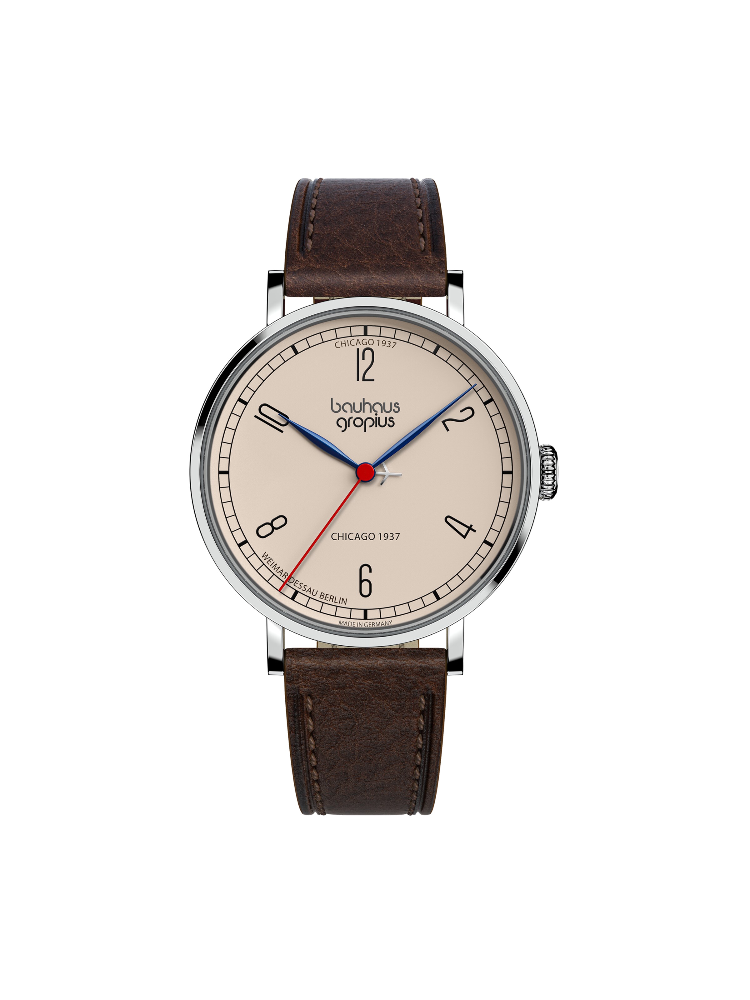 WALTER GROPIUS Analog Watch 'CHICAGO LIMITED EDITION' in Beige: front
