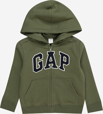 GAP Zip-Up Hoodie in Green: front