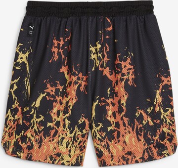 PUMA Loosefit Sportshorts 'Straight Flames' in Schwarz